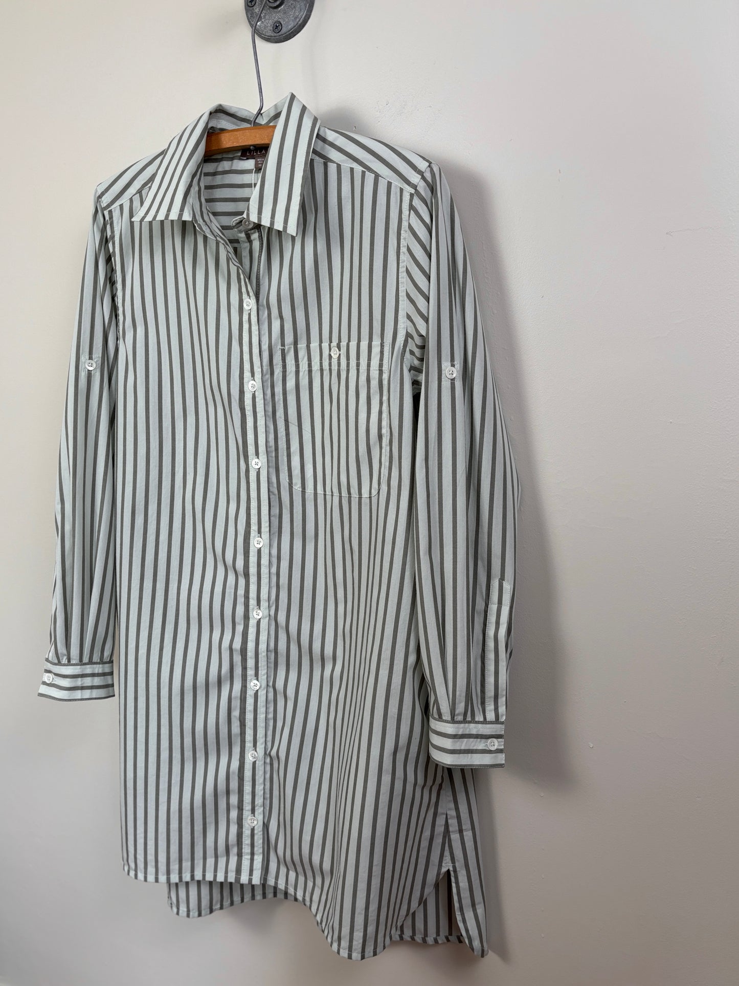Lilla P. ~  Striped Shirtdress - Pool Stripe
