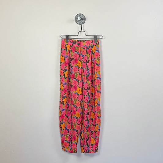 Neeru Kumar  ~  Tuck Front Trousers - Pink Floral