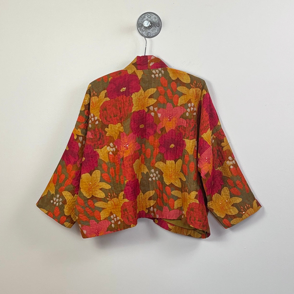 Neeru Kumar  ~  Quilted Open Crop Jacket - Multi Floral