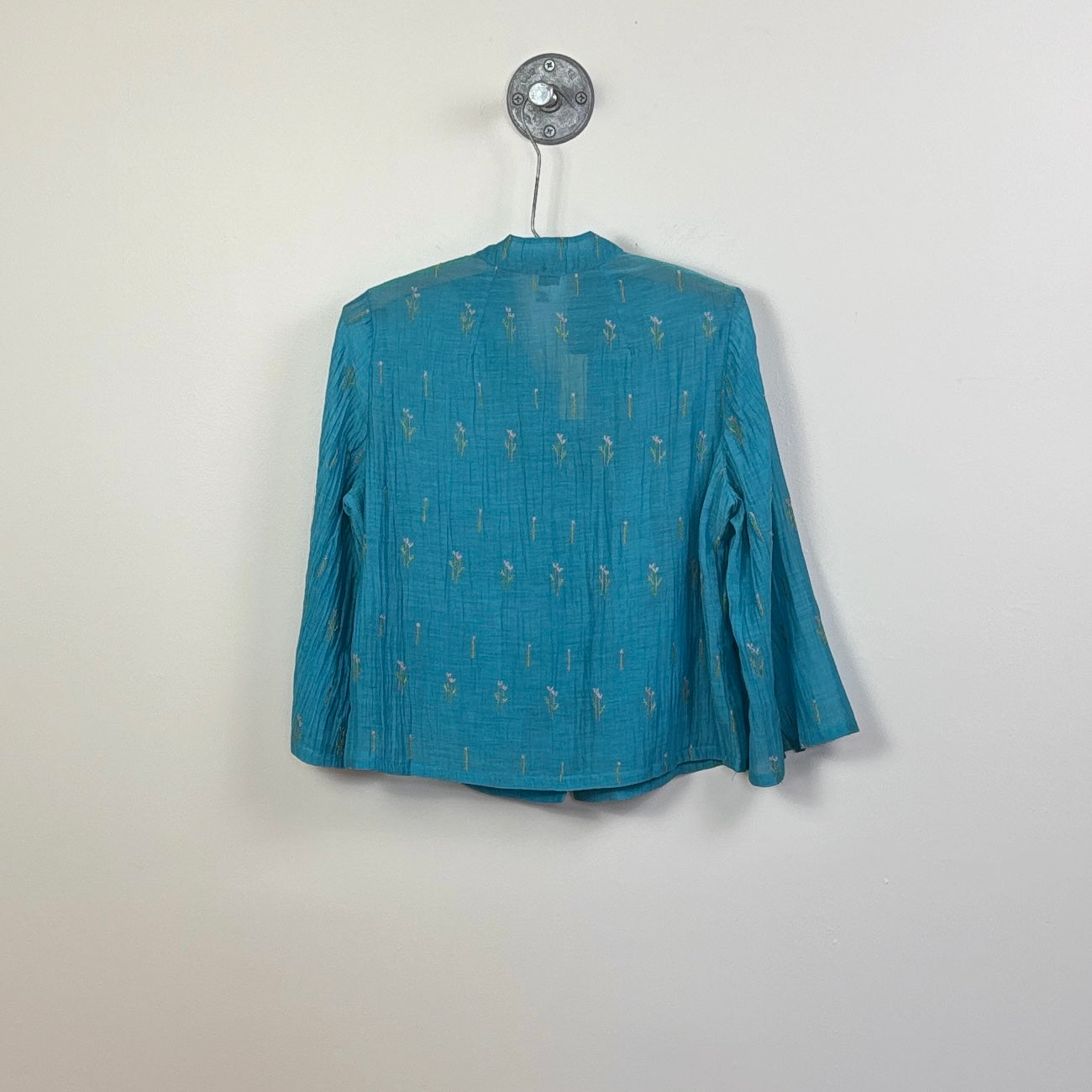 Neeru Kumar  ~  Flared Collar Shirt with Pockets - Turquoise