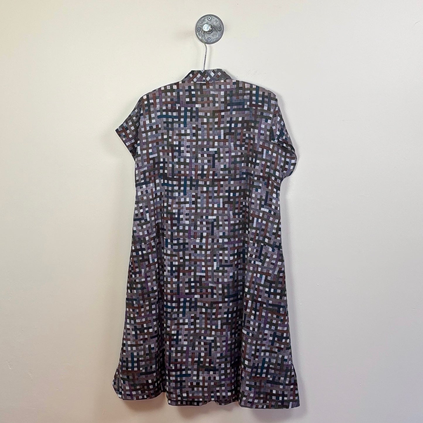 Neeru Kumar  ~  V-Neck Tuck Front Dress - Multi Checks