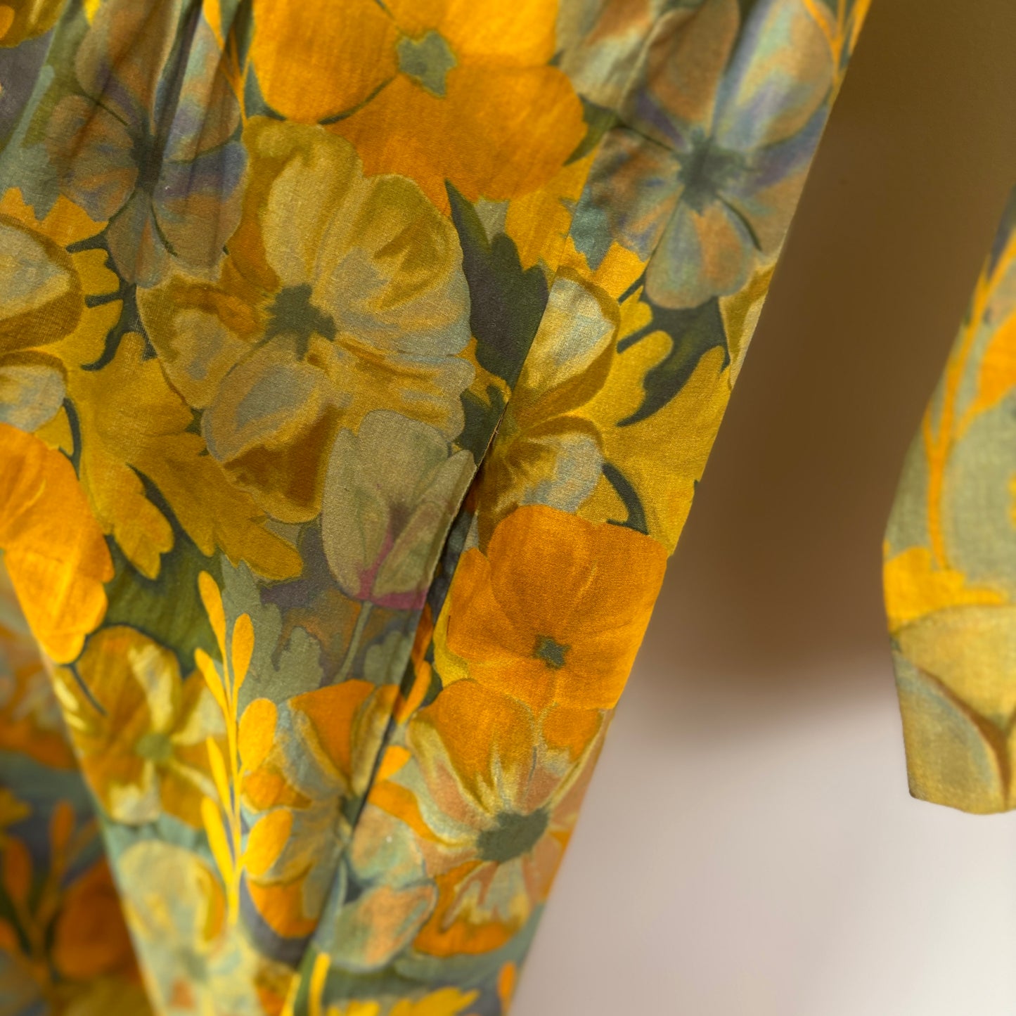 Neeru Kumar  ~  Round Neck Button Front Dress - Yellow Multi