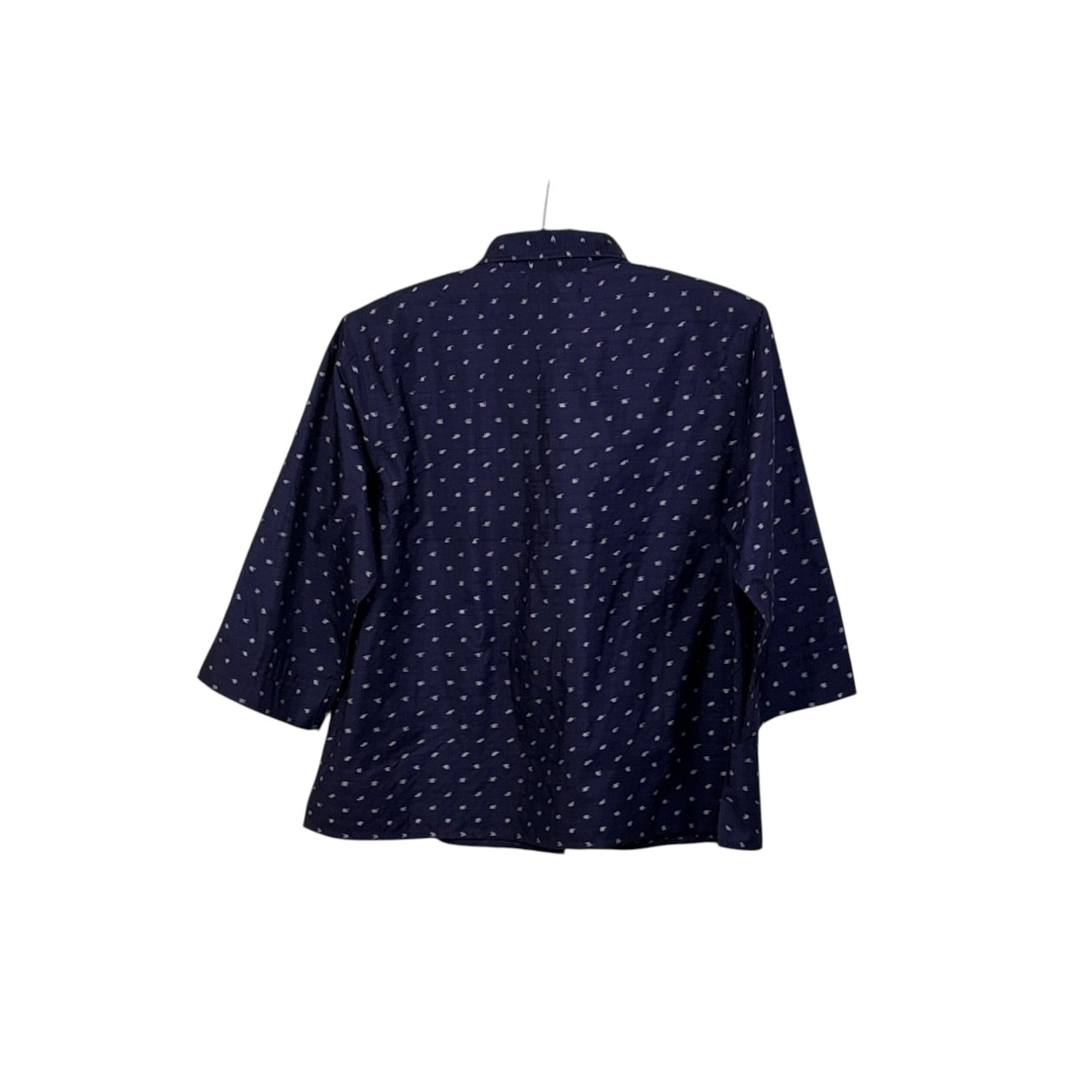 Uqnatu  ~  Camp Shirt - Navy Ikat Dot