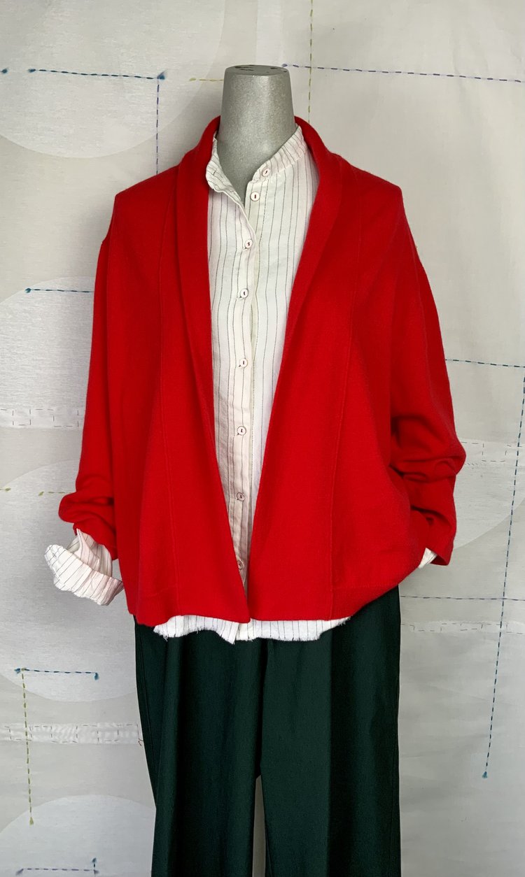 KnitKnit Open Cardigan-Rosso