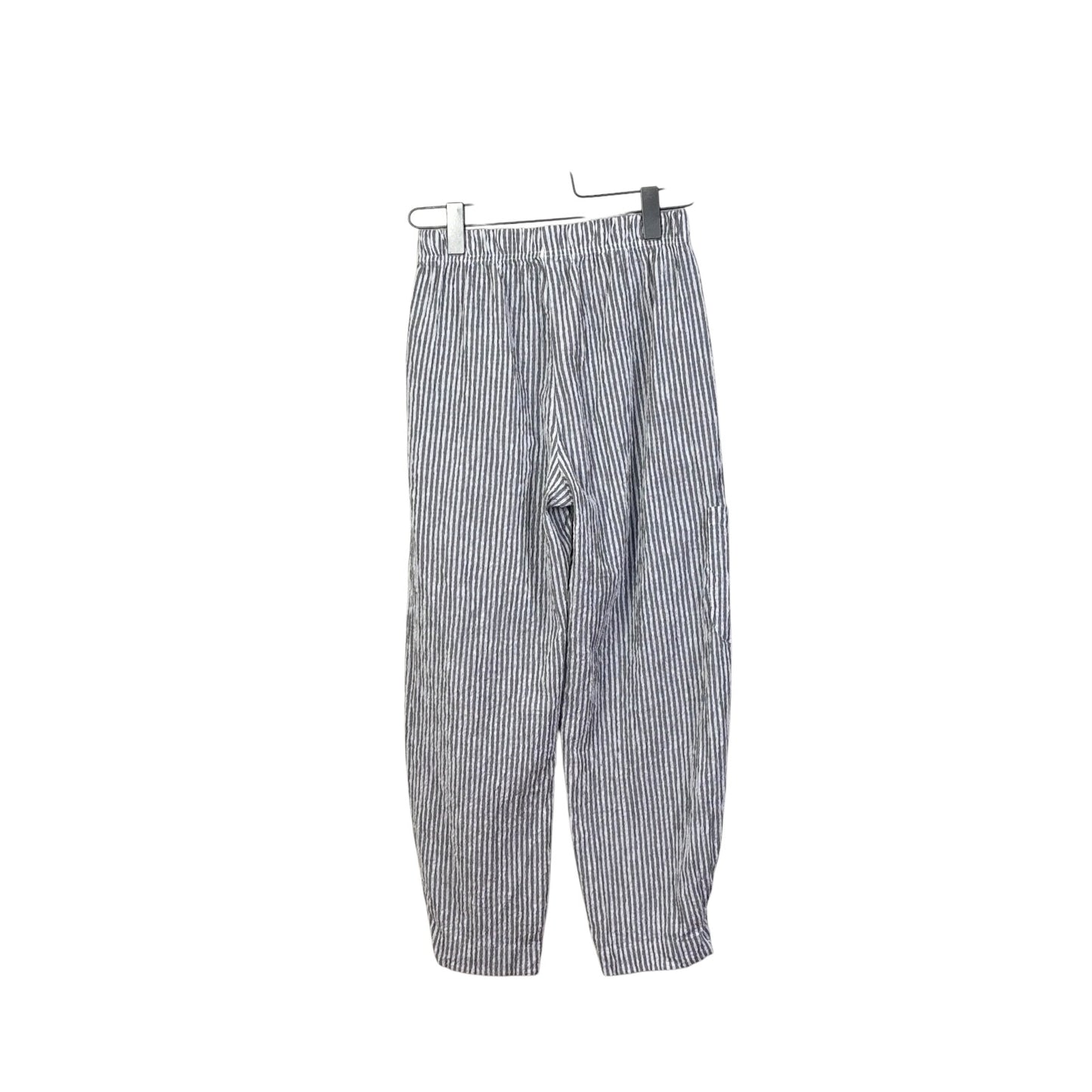 Cut Loose  ~  Crinkle Stripe Cargo Pants - Gray/White
