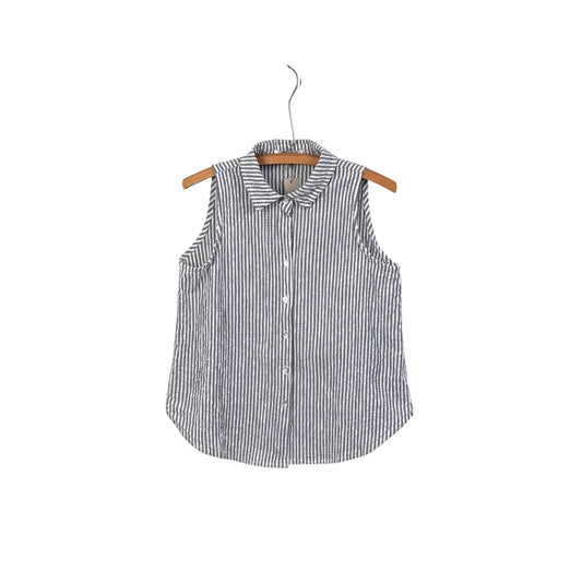 Cut Loose  ~  Striped Sleeveless Shirt - Gray/White