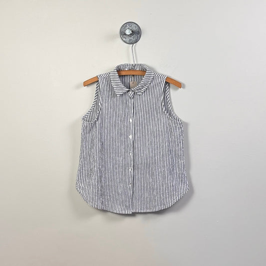 Cut Loose  ~  Striped Sleeveless Shirt - Gray/White
