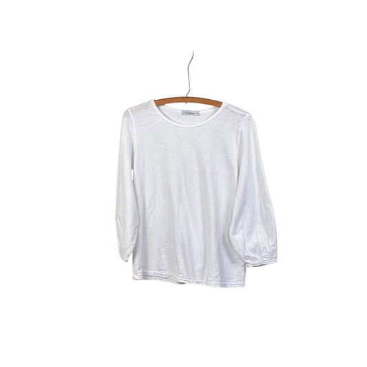 Cut Loose  ~  Lantern Sleeve Top - White