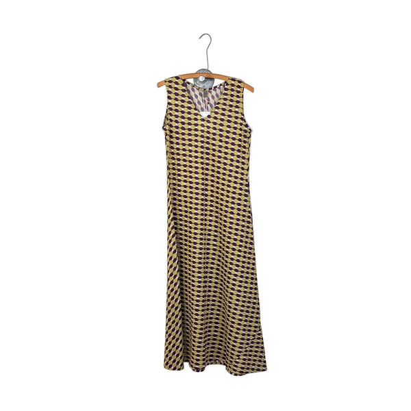 Yavi  ~  V Neck Slip Dress - Geometric Print