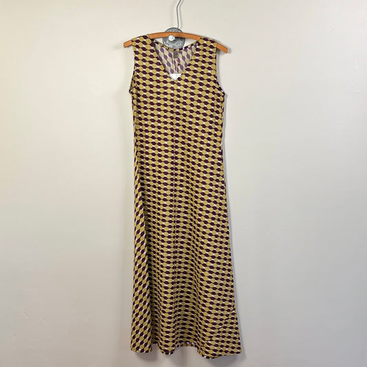 Yavi  ~  V Neck Slip Dress - Geometric Print