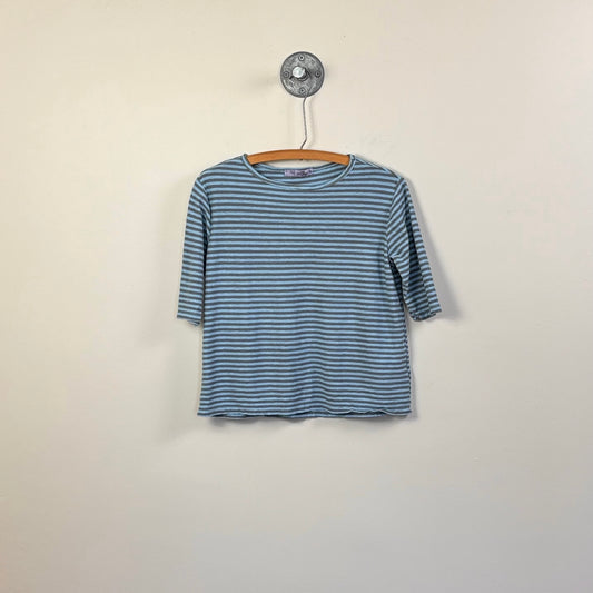 Cut Loose  ~  Elbow Sleeve Top - Bellflower Stripe