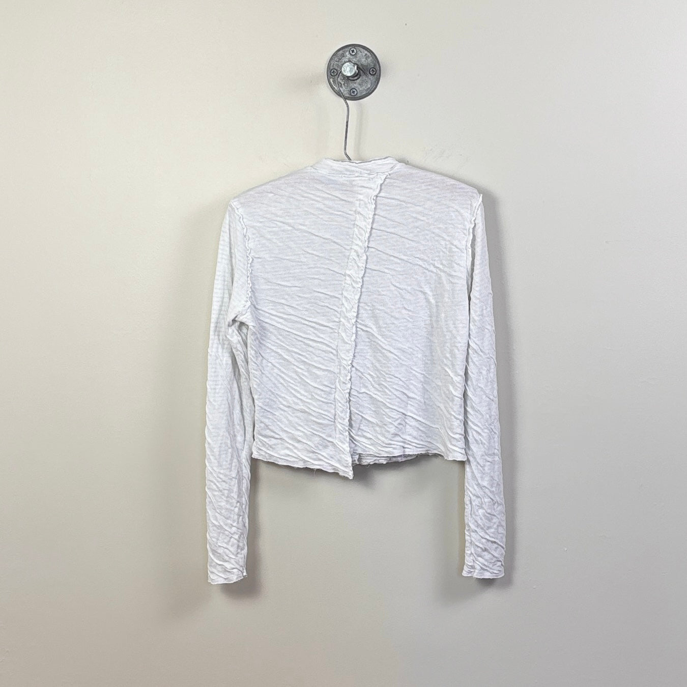 Cut Loose  ~  Cropped Asymmetrical Cardigan - White