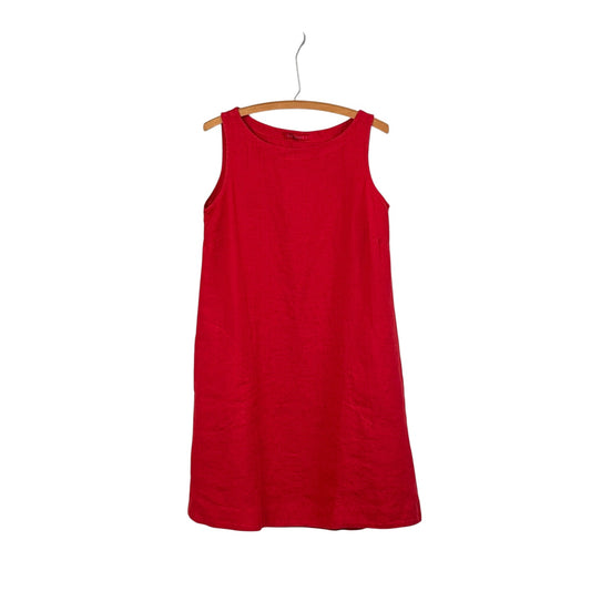 Cut Loose  ~  Linen Modern Shift Dress - Cherry