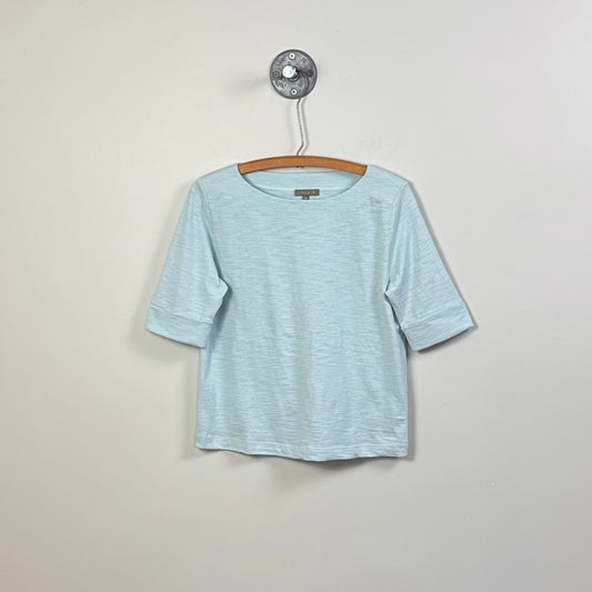 Lilla P. ~  Cuffed Sleeve Boatneck - Seabreeze