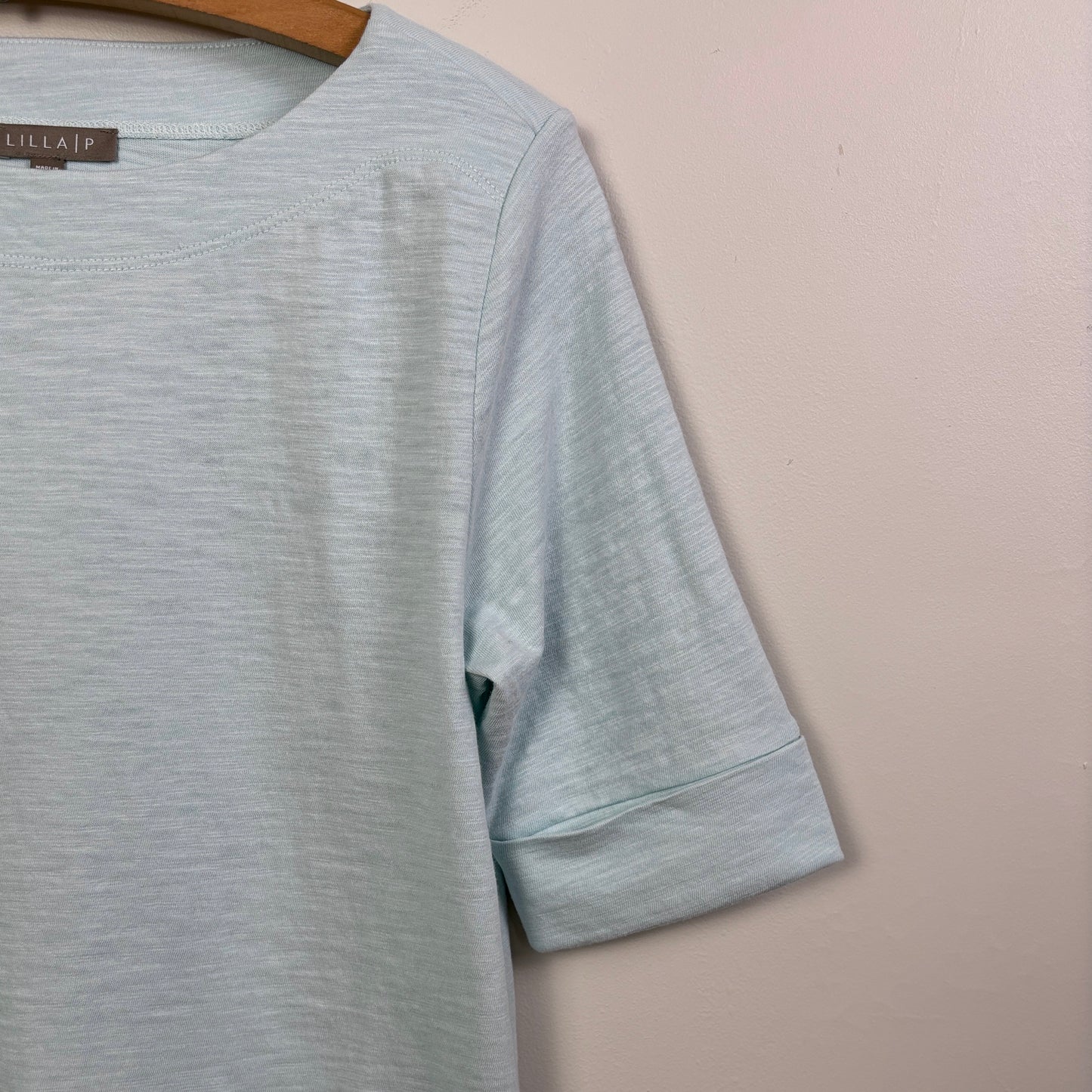 Lilla P. ~  Cuffed Sleeve Boatneck - Seabreeze