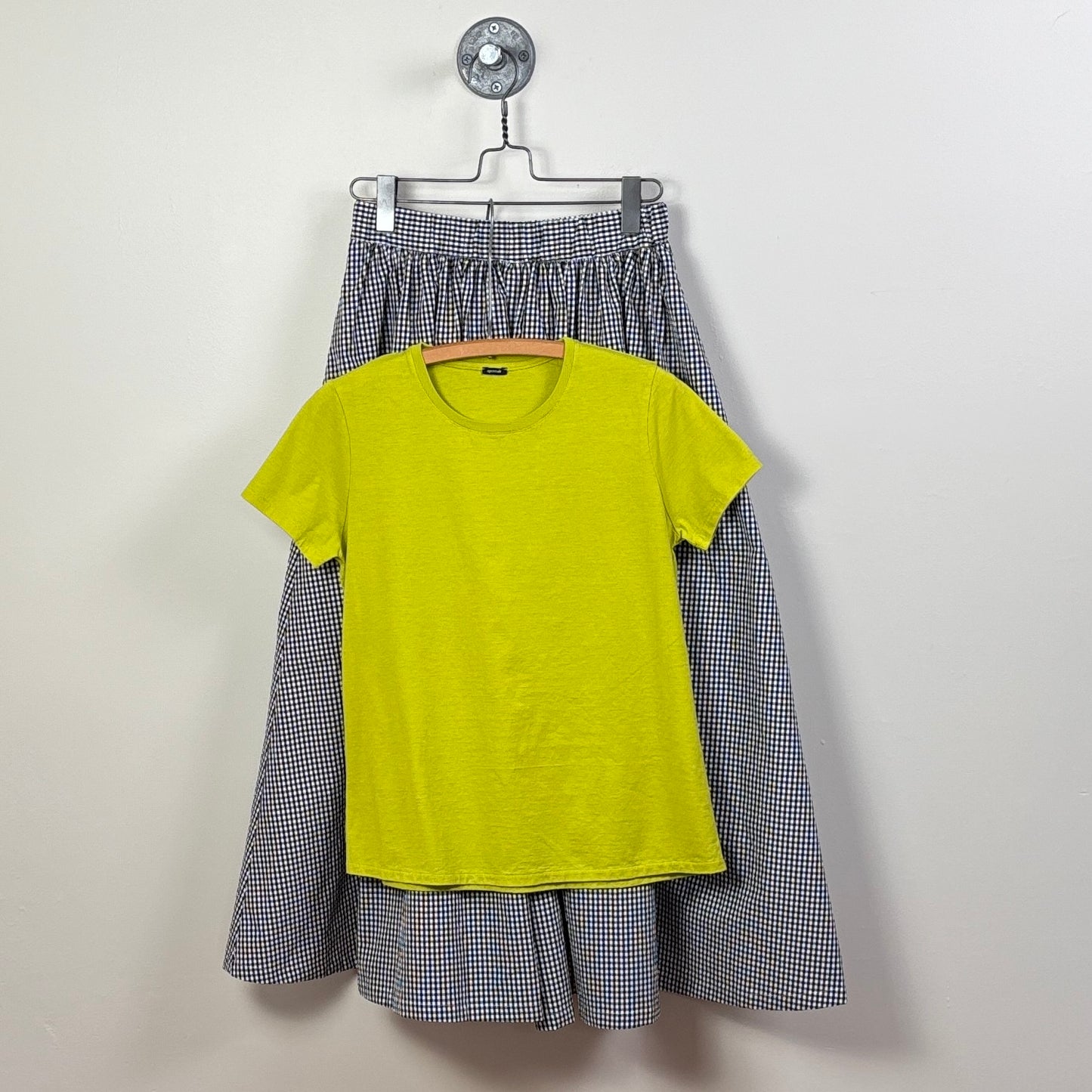 Apuntob  ~  Wide Mini Check Pants - Black/White