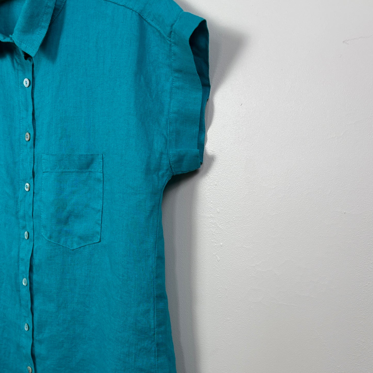 Cut Loose  ~  Linen Pocket Shirt - Atlantis