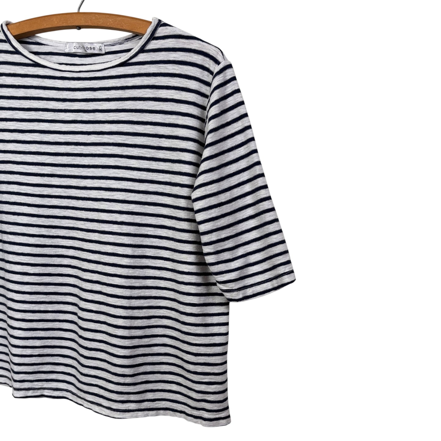 Cut Loose  ~  Elbow Sleeve Top - Navy/Laundered