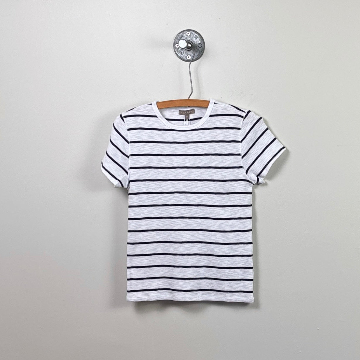 Lilla P. ~  Striped Short Sleeve - Navy/White