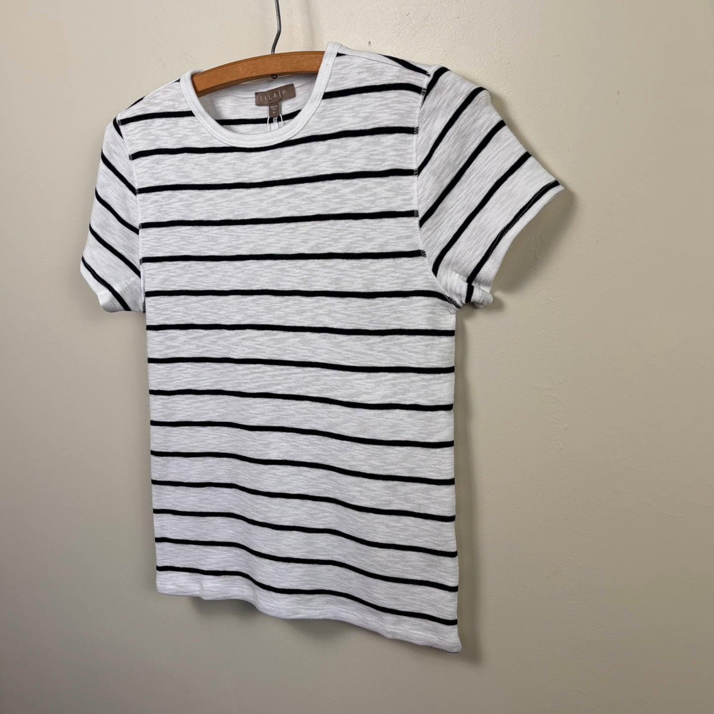 Lilla P. ~  Striped Short Sleeve - Navy/White