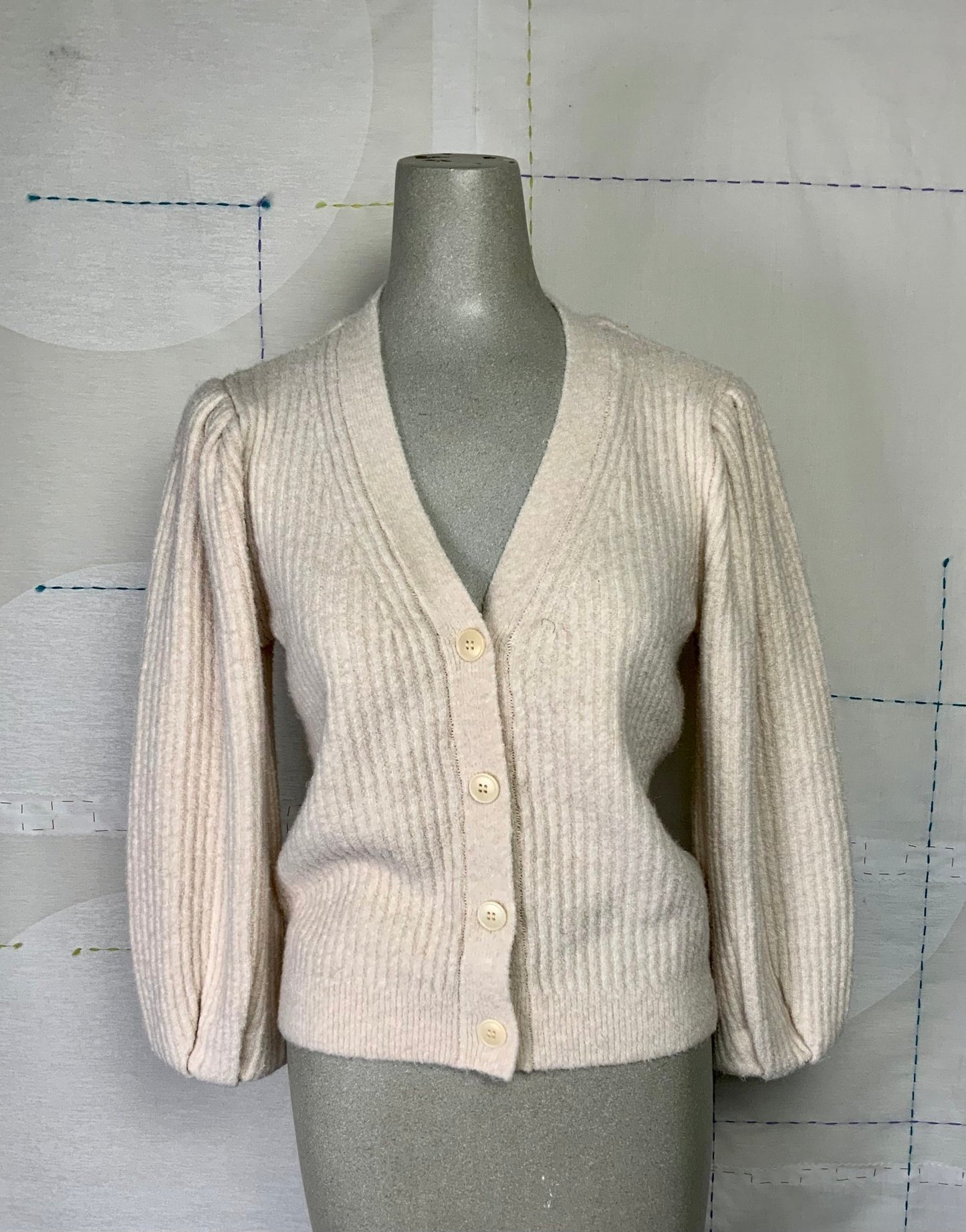 Lilla P  ~ Puff Sleeved Cardigan-Coconut