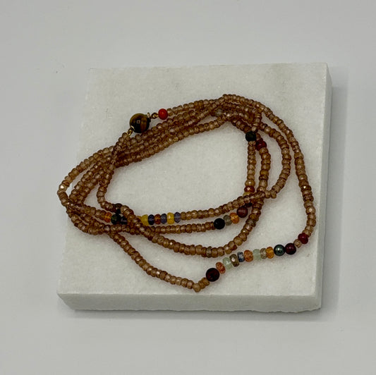Rebecca Brenner Jewelry  ~  Natural Zircon + Multi Color Stones Necklace