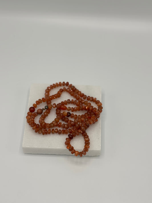 Rebecca Brenner Jewelry  ~  Rare Faceted Sunstone + Round Carnelian Necklace